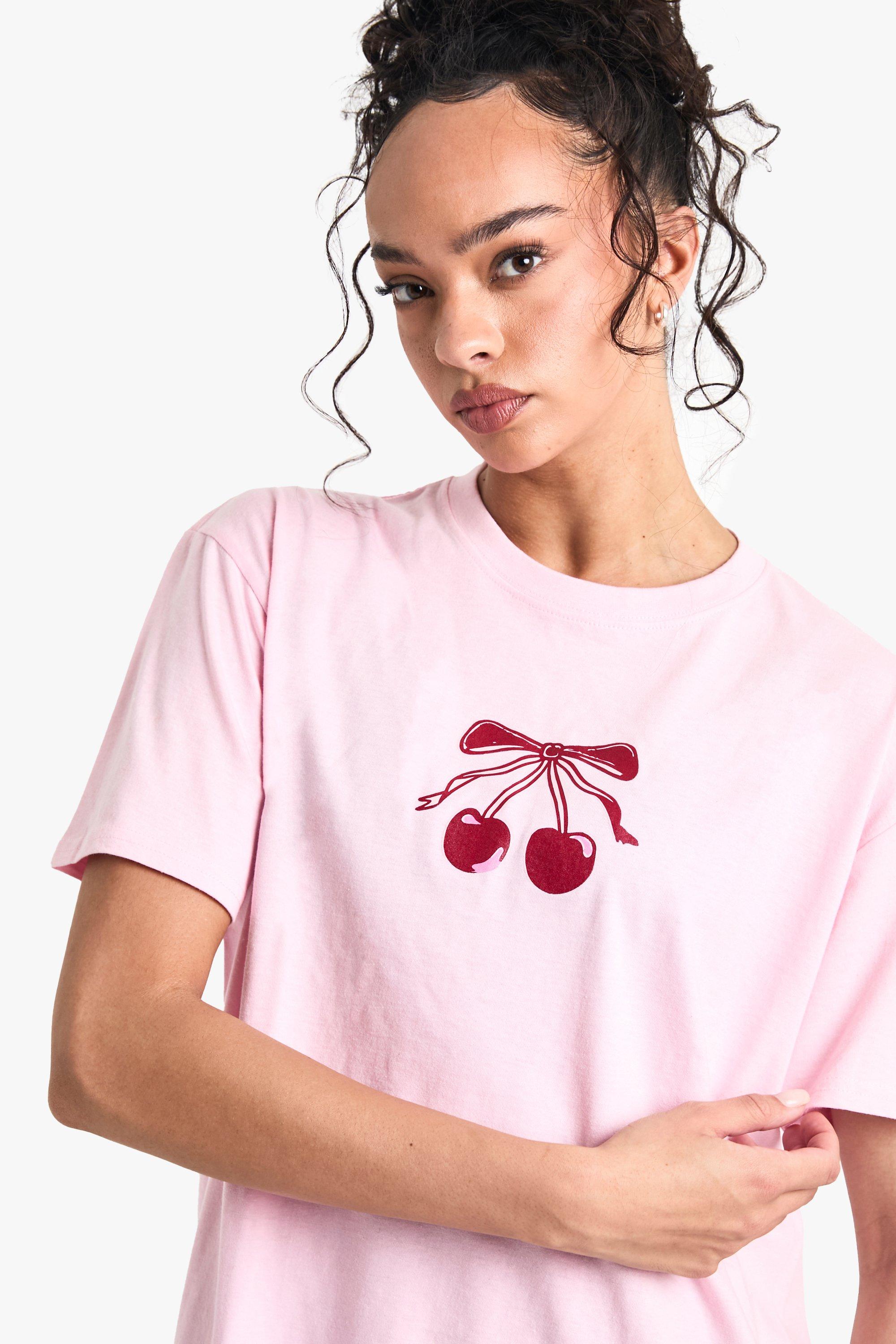 Cherry Bow T-shirt | boohoo UK